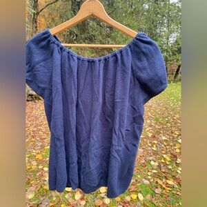 Navy Blue Peasant Sweater